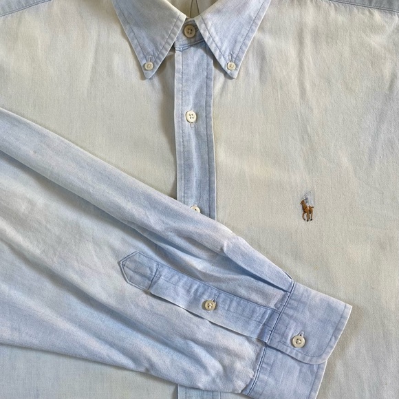 RALPH LAUREN BLAIRE 100% Cotton Men’s Shirt, Light Blue and White, Size Large - Picture 9 of 16